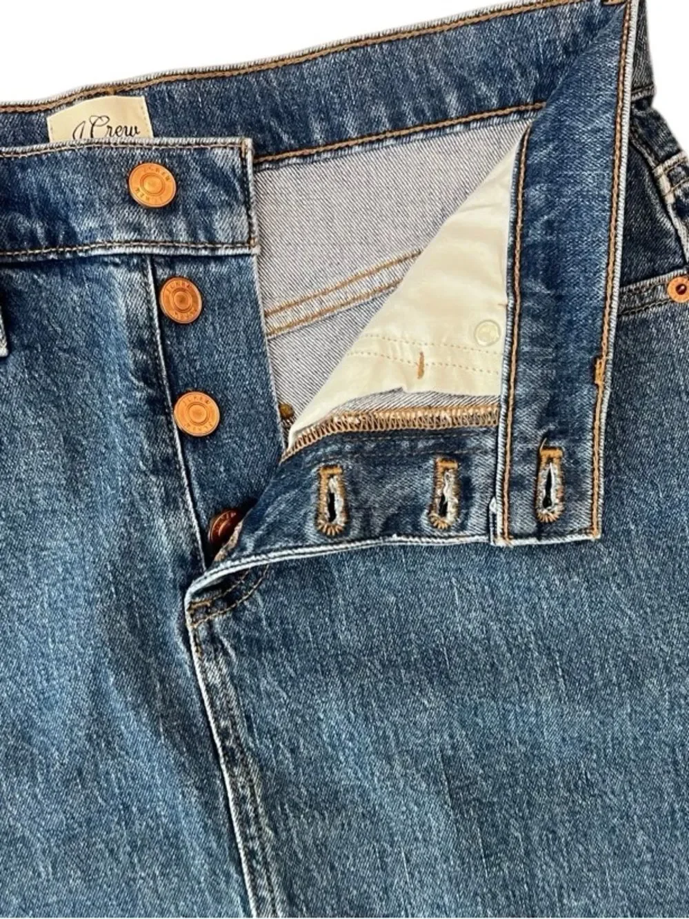 J.Crew button-front denim mini skirt A-line silhouette Size 27